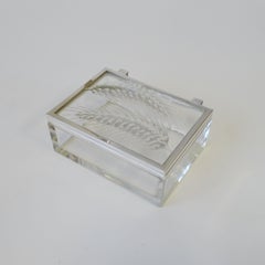 Lalique France 20th Century Epis Wheat Glass Box