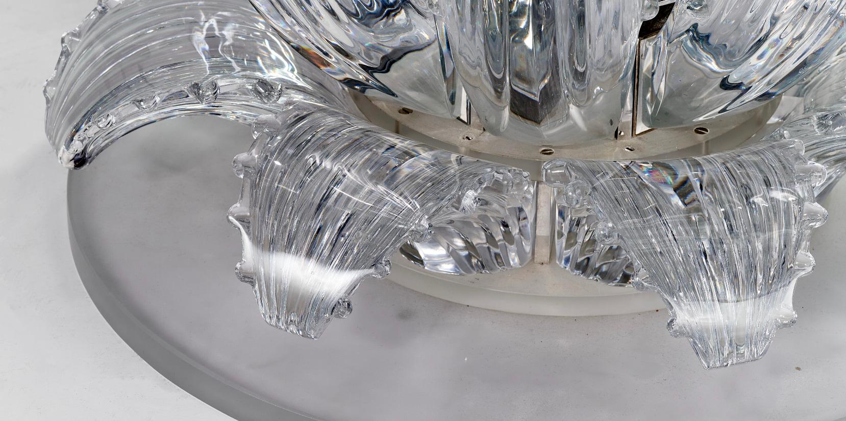 Lalique Frankreich, prächtiger und großer Kristall-Kactus-Tisch aus Kristall, 1990, 72 Zoll Durchmesser im Angebot 4
