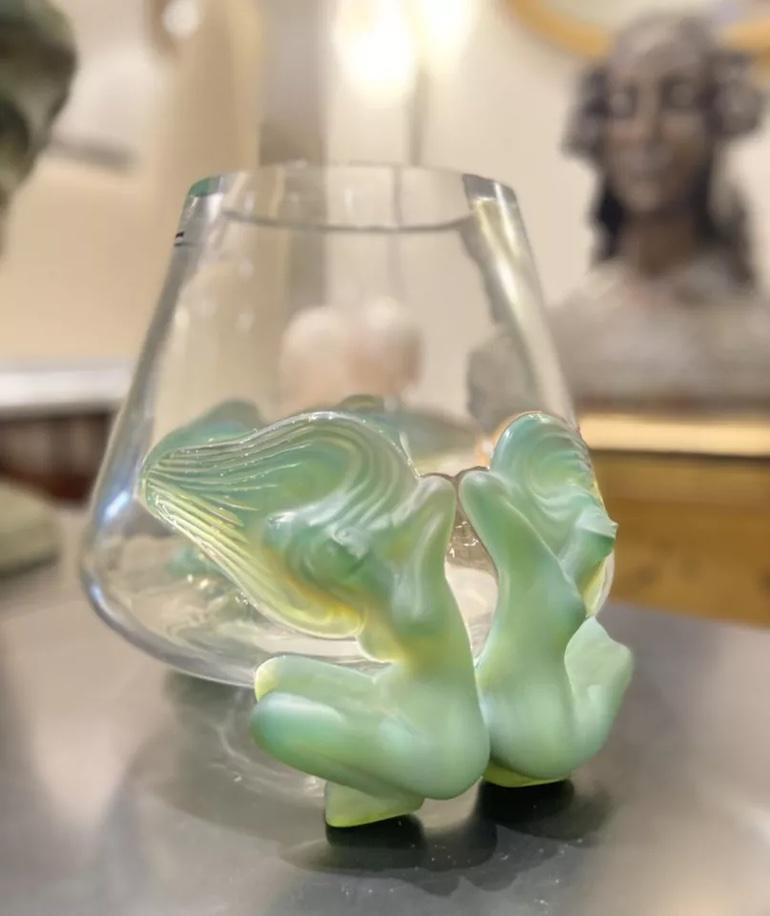 Impresionante jarrón de cristal Lalique 