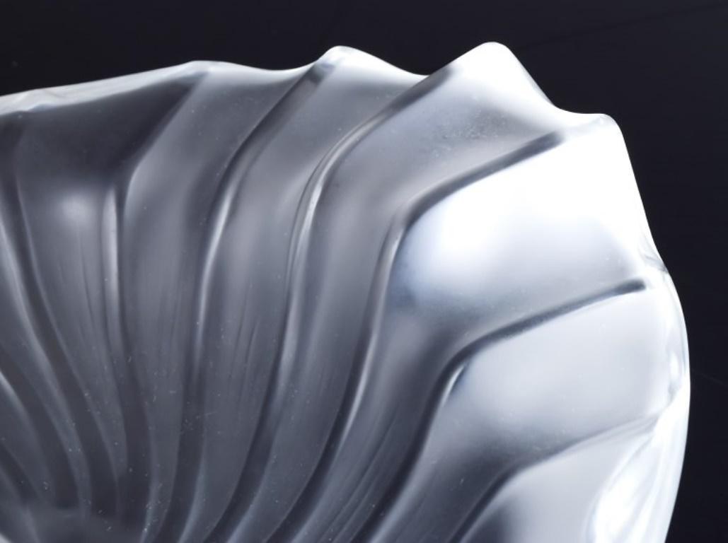 Late 20th Century Lalique, France.  Art glass bowl with relief decoration. 1980s. For Sale