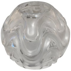 Vase Vibrations en verre d'art français Lalique