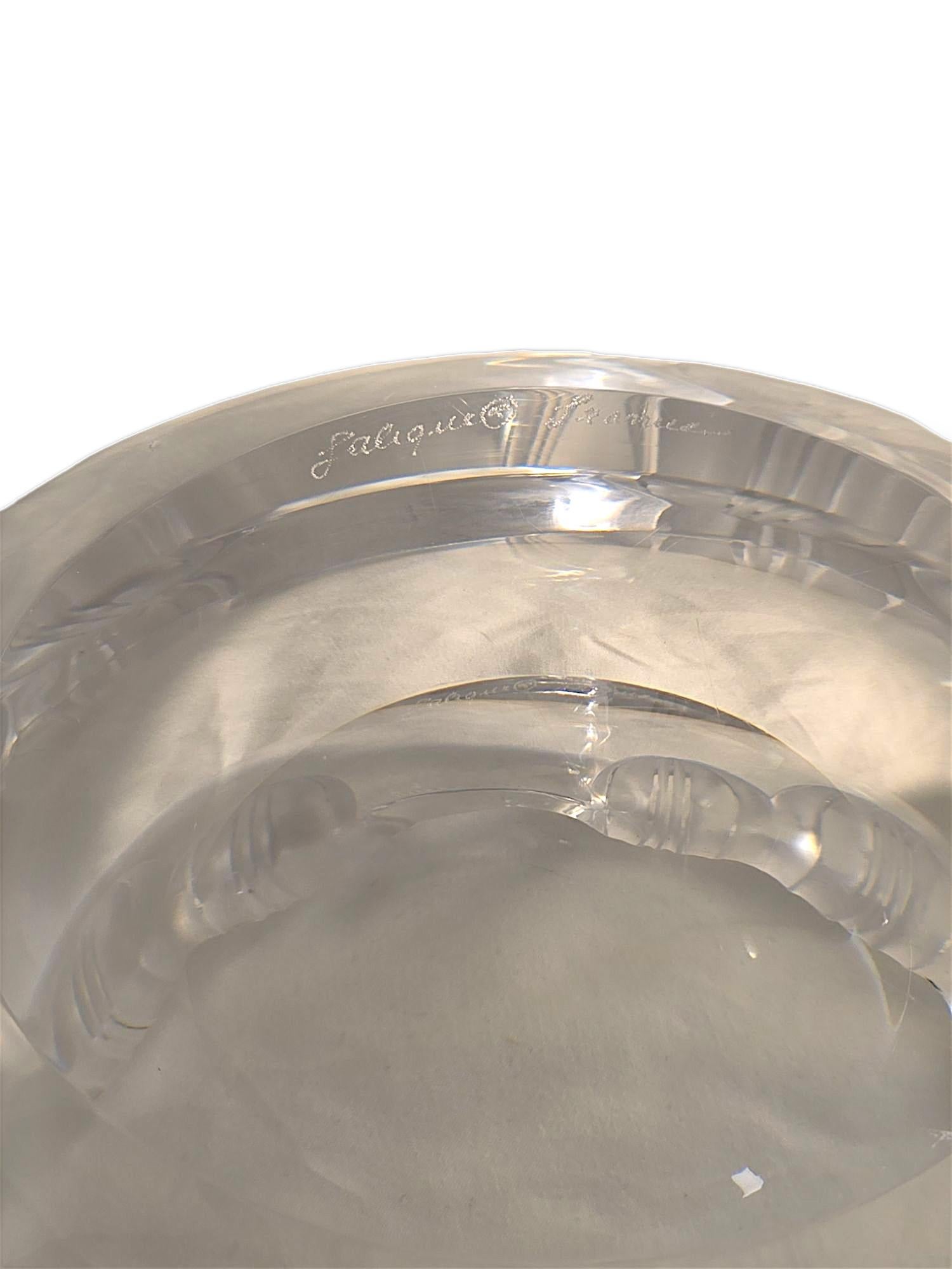 Gray Lalique France 'Athena' Frosted Crystal Ashtray or Bowl For Sale