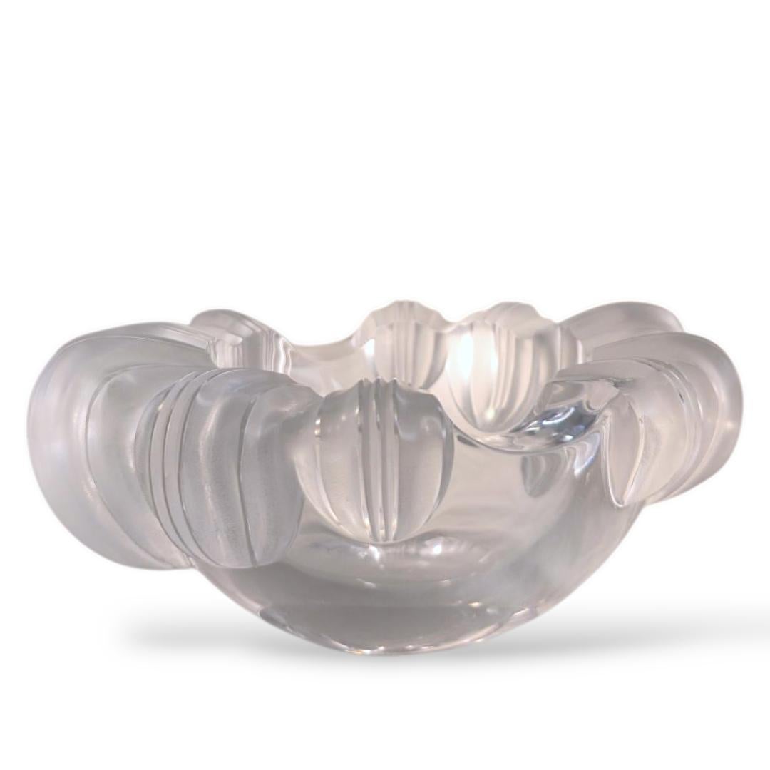 Women's or Men's Lalique France 'Athena' Frosted Crystal Ashtray or Bowl For Sale