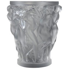 Lalique France Bacchantes Vase in Frosted Crystal Dancing Women