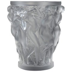 Lalique France Bacchantes Vase in Frosted Crystal Dancing Women