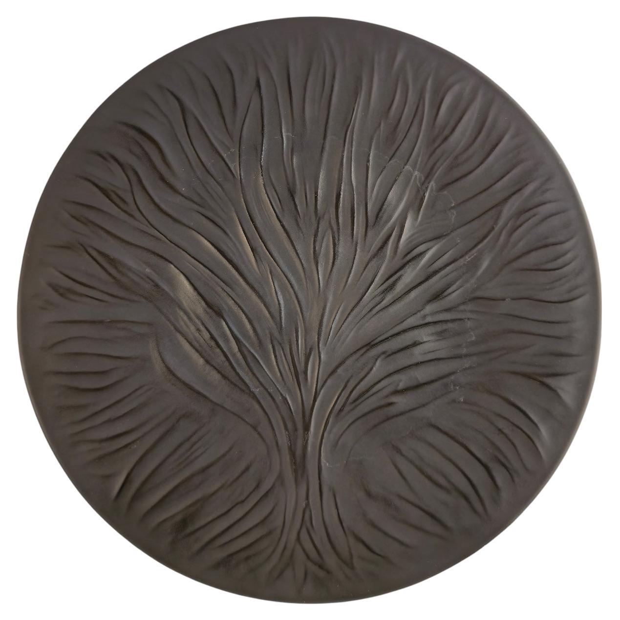 Lalique France Black Crystal ‘Algues’ Tree of Life Plate For Sale
