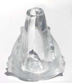 Lalique France “Calyx” Clear and Frosted Crystal Vase