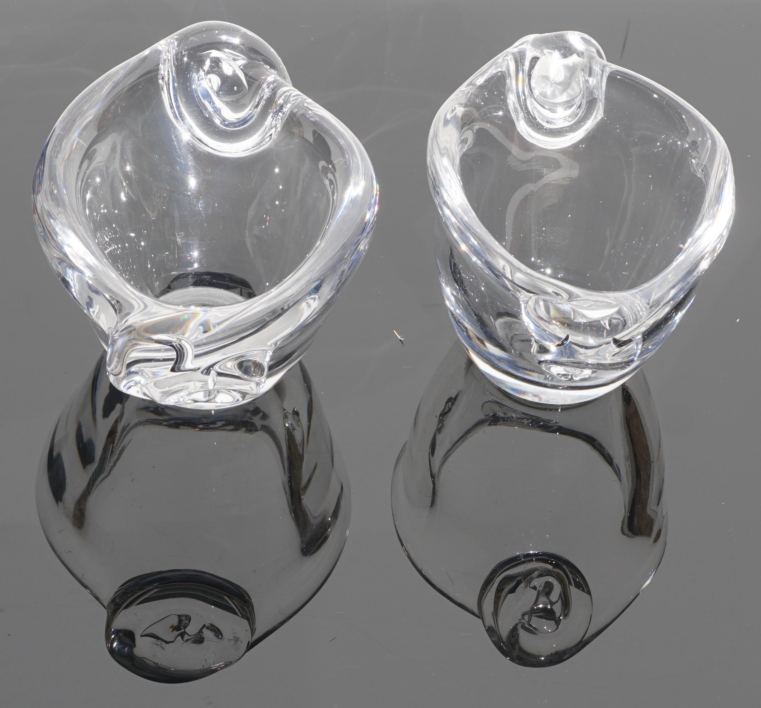 Hand-Crafted Lalique France Crystal Bowls Midcentury