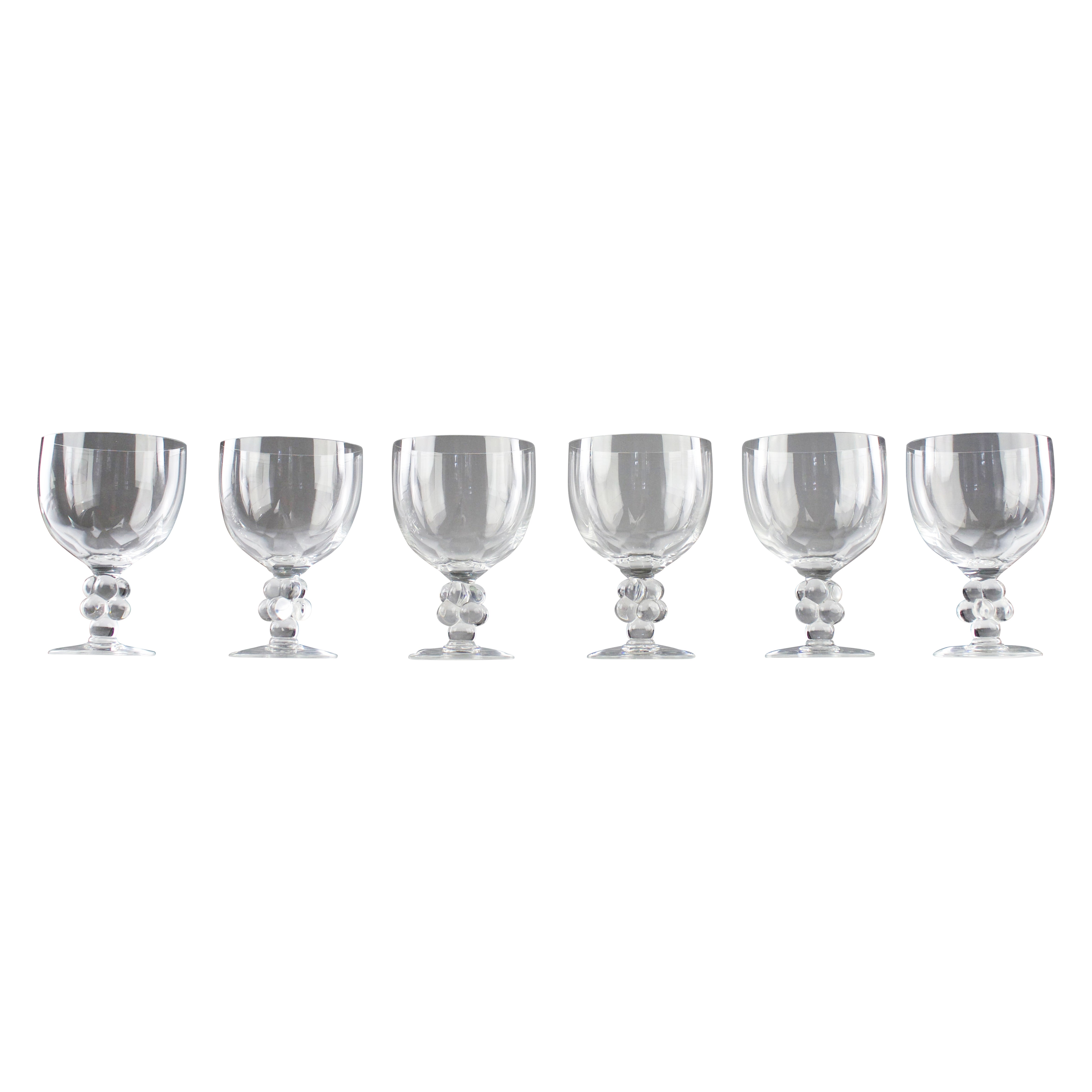Lalique France, "Clos-Vougeot" Large and Rare Bourgogne Wine Glasses, 1970s