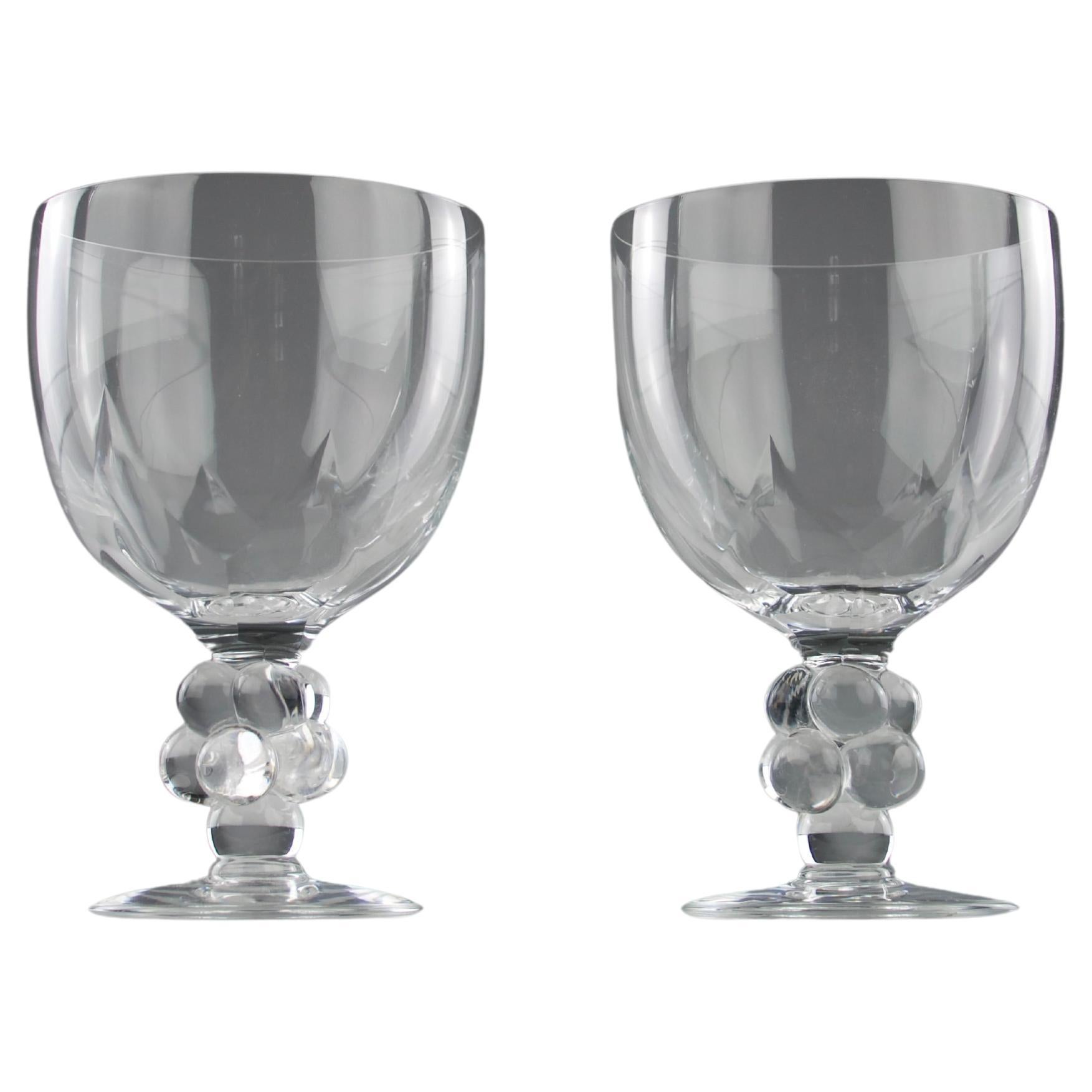 Lalique France, "Clos-Vougeot" Large and Rare Bourgogne Wine Glasses, 1970s
