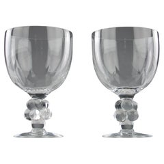 Lalique France, "Clos-Vougeot" Large and Rare Bourgogne Wine Glasses, 1970s