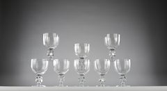 Lalique France, "Clos-Vougeot" Red Wine Glasses, 1970s