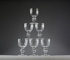 Lalique France, "Clos-Vougeot" Red Wine Glasses, 1970s