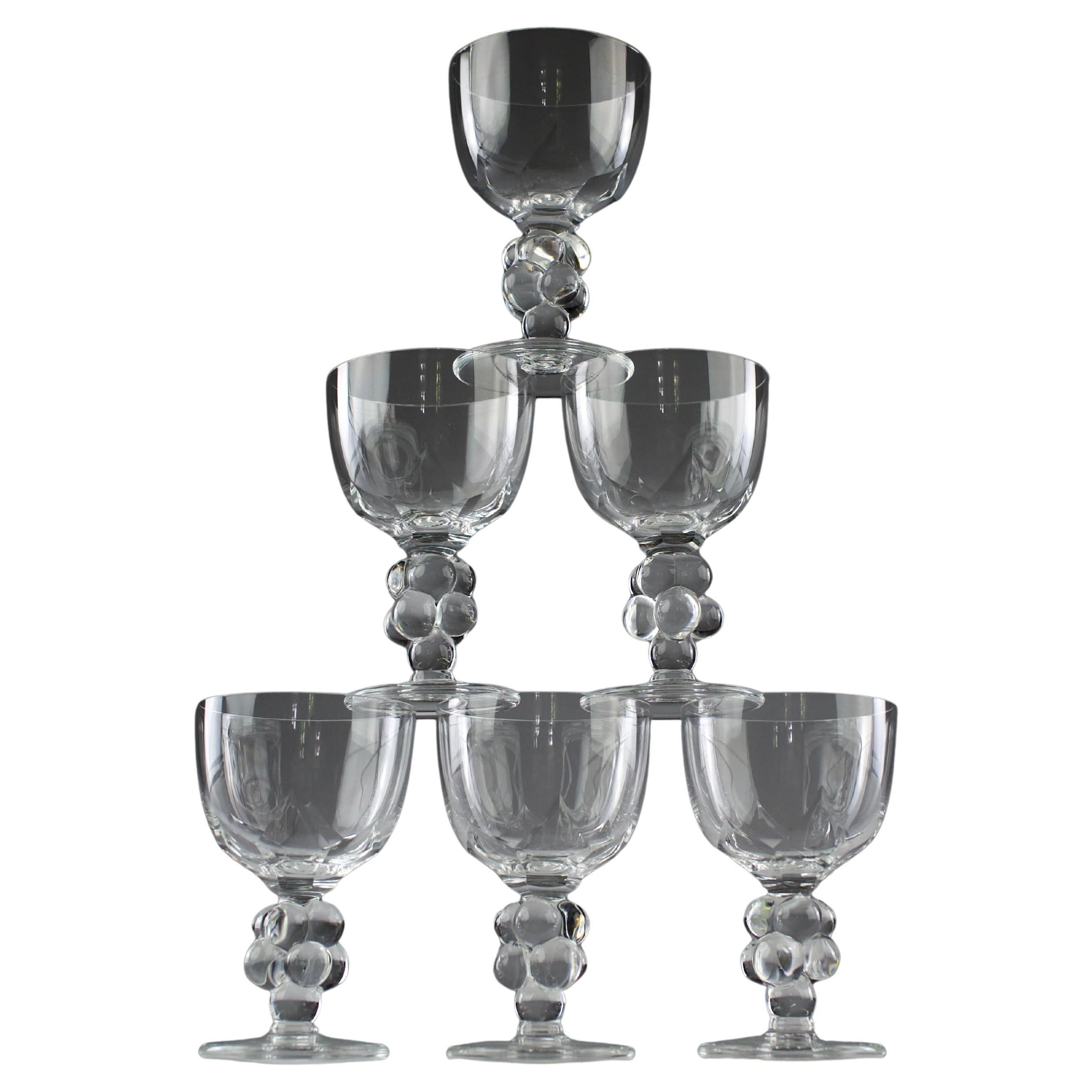Lalique Francia, Copas de vino tinto "Clos-Vougeot", años 70