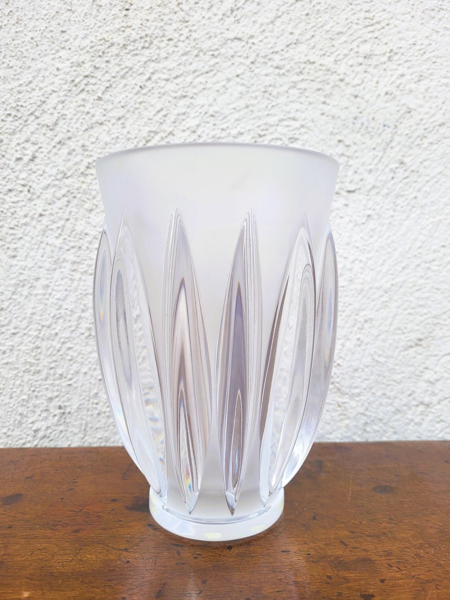 Francese Lalique Francia, Vaso Courchevel, XX secolo in vendita