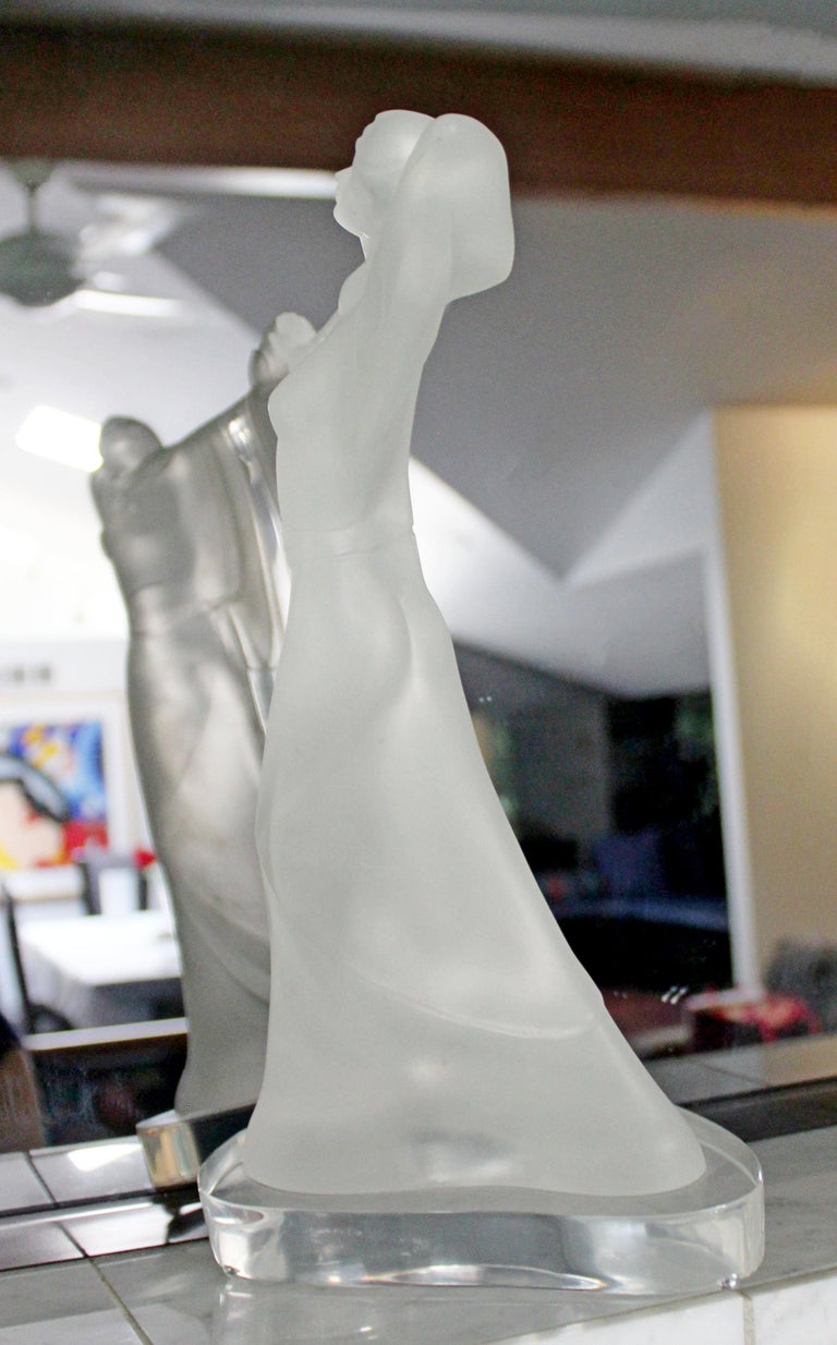 Lalique France Crystal Art Deco Female Figurine For Sale at 1stDibs