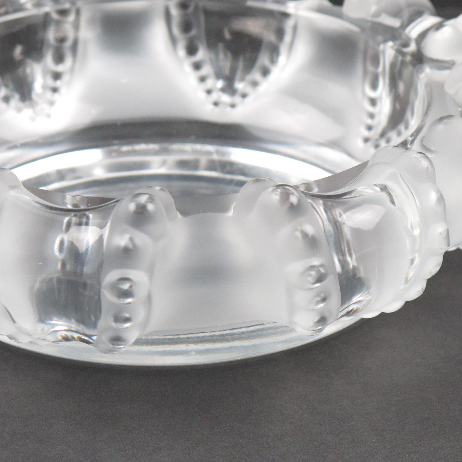Modern Lalique France Crystal Cigar Ashtray Bowl Dish