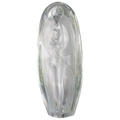 Lalique France Crystal Glass Vase by Marie-Claude Lalique Eroica Vase