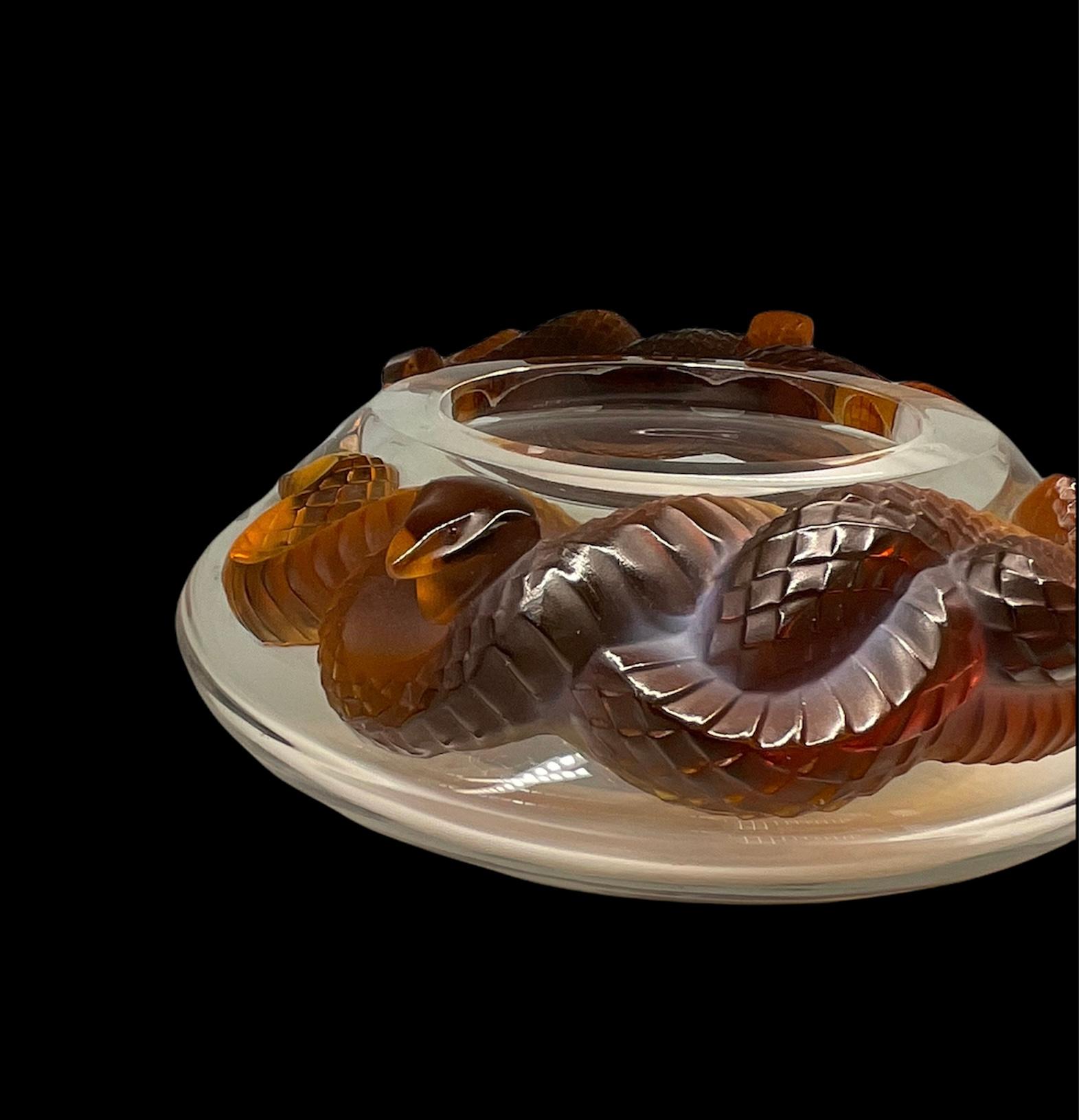 Lalique, France Crystal Serpents Bowl Centerpiece 4