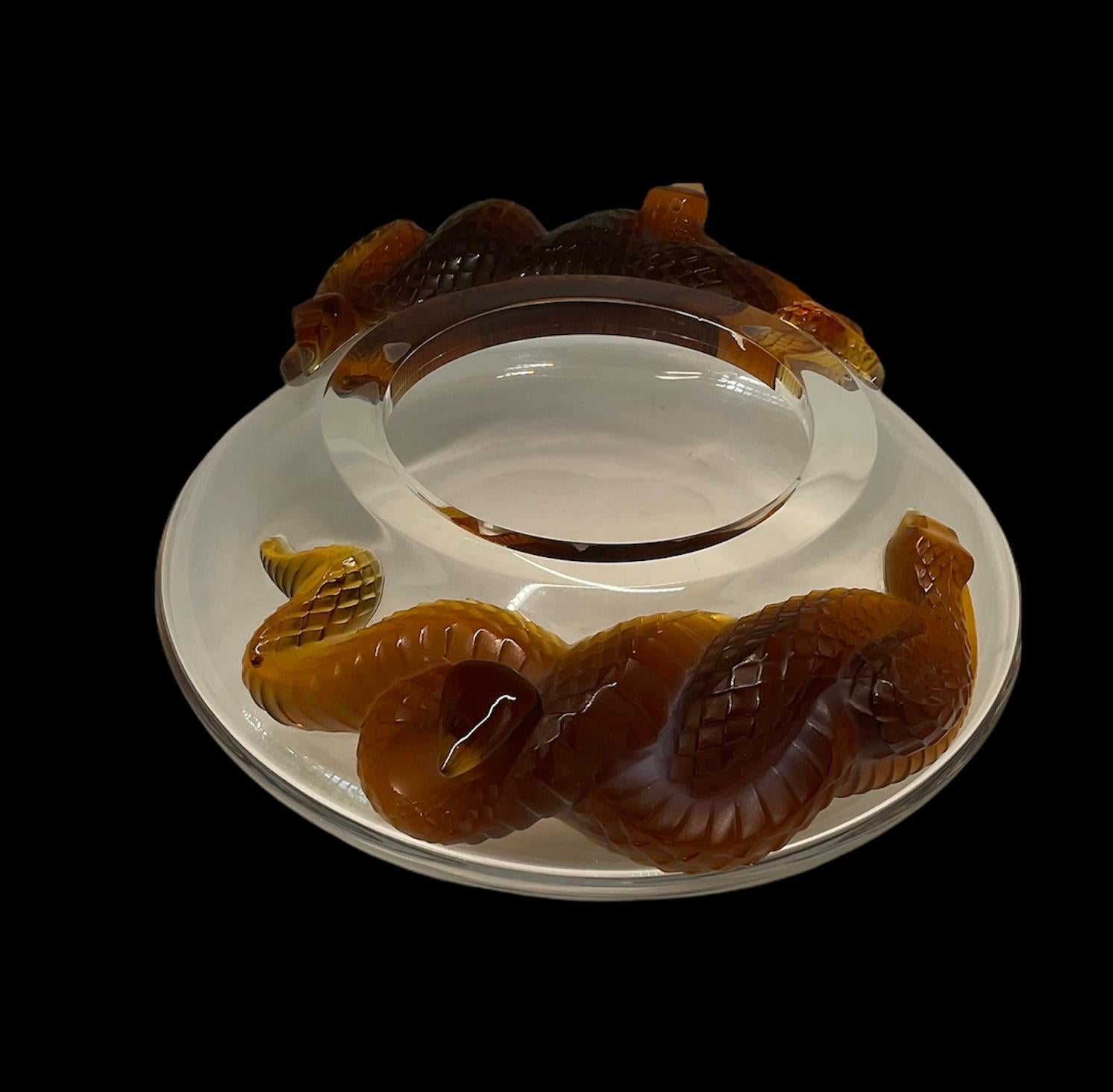 Lalique, France Crystal Serpents Bowl Centerpiece 5