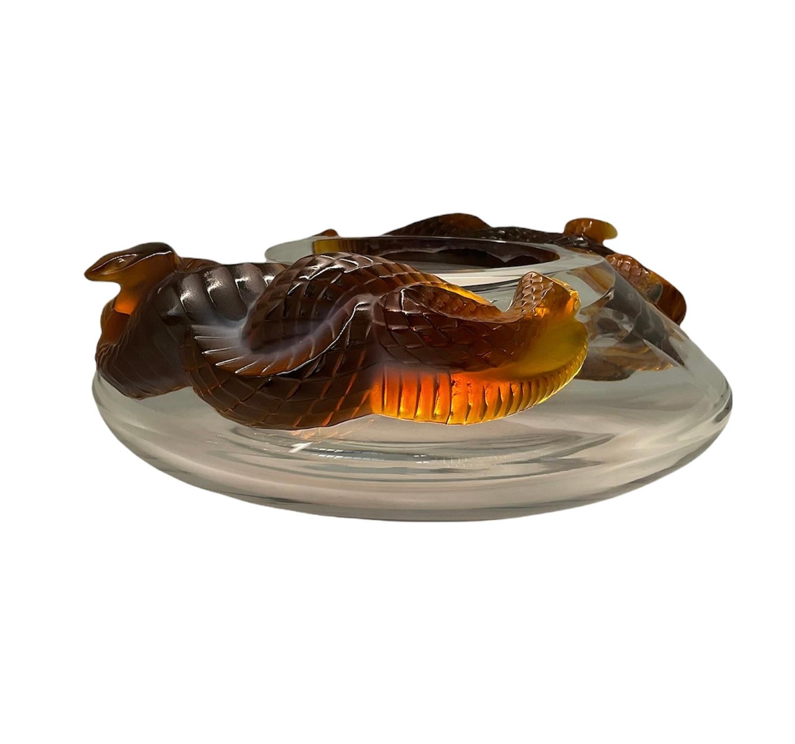 Lalique, France Crystal Serpents Bowl Centerpiece 7