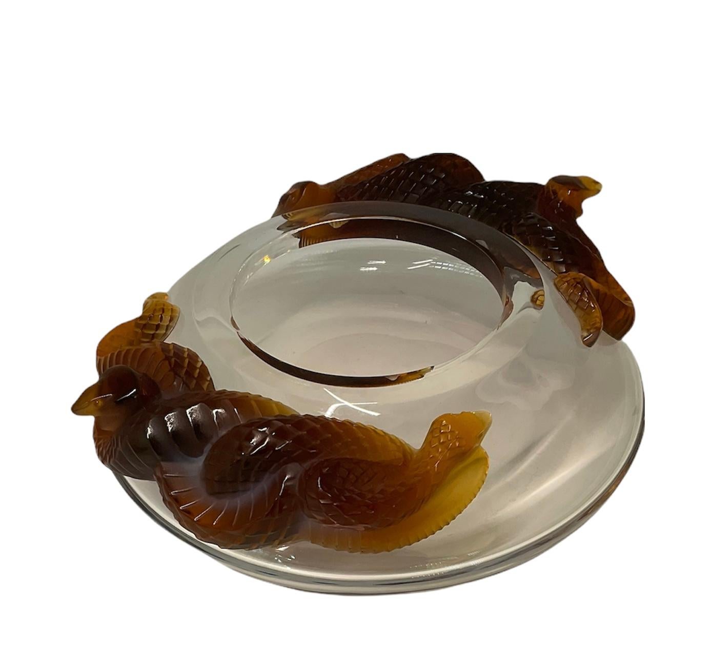 Lalique, France Crystal Serpents Bowl Centerpiece 8