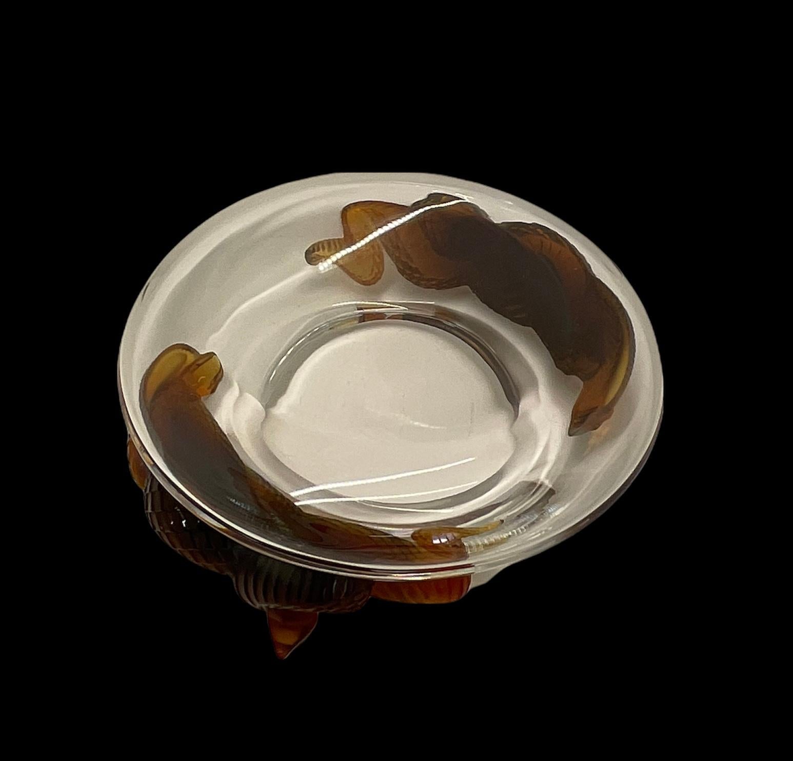 Lalique, France Crystal Serpents Bowl Centerpiece In Good Condition In Guaynabo, PR