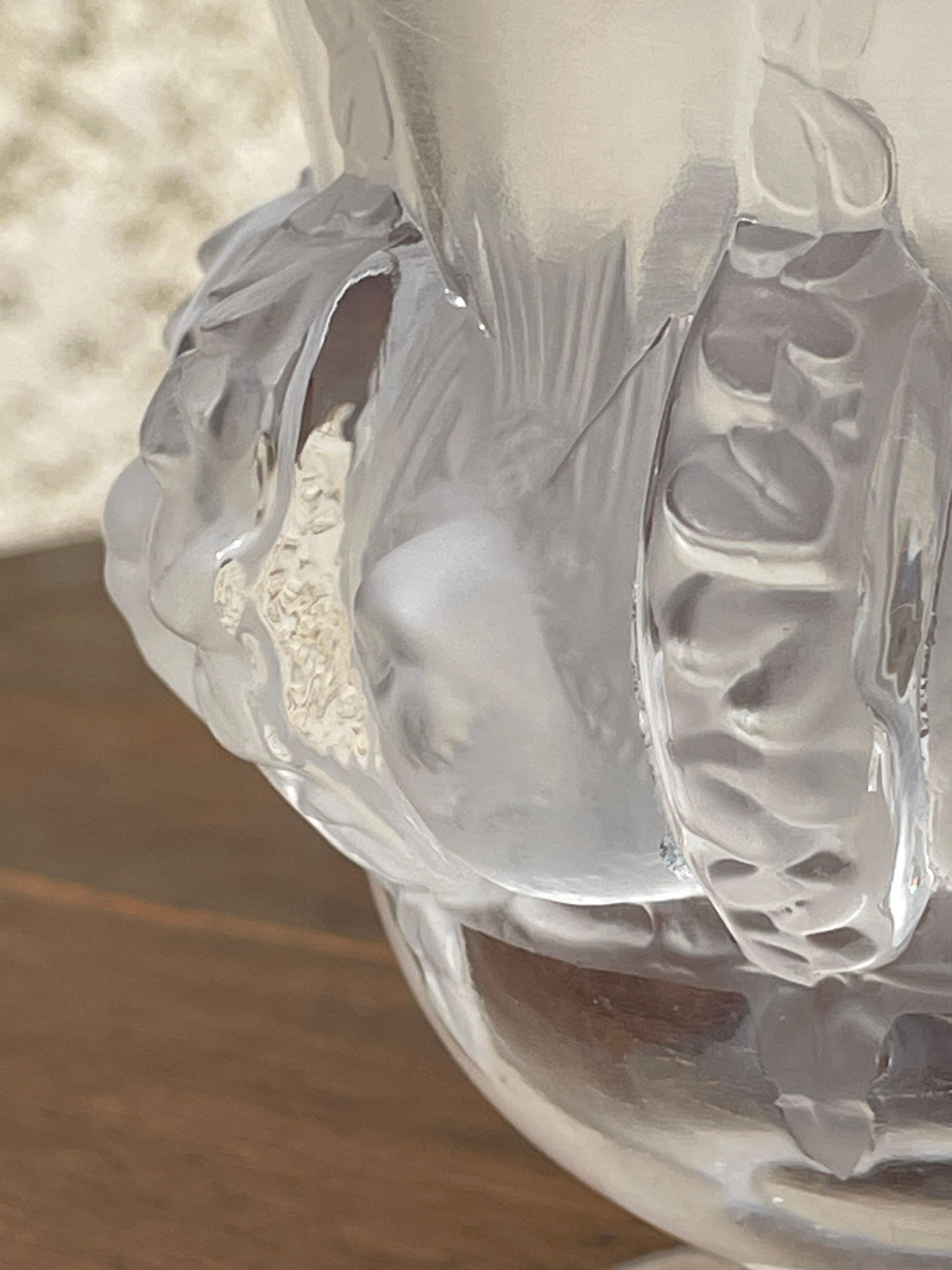 Art Glass Lalique France - Dampierre Crystal Vase, XXth For Sale
