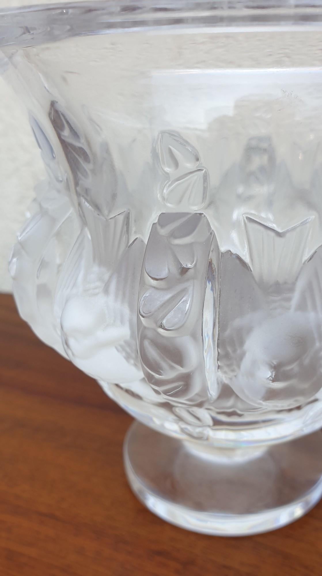 Crystal Lalique France, Dampierre Vase, 20th Century For Sale