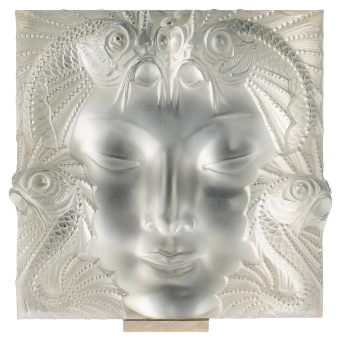 Lalique France - Decorative Panel Masque De Femme Crystal