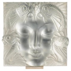 Lalique France - Decorative Panel Masque De Femme Crystal