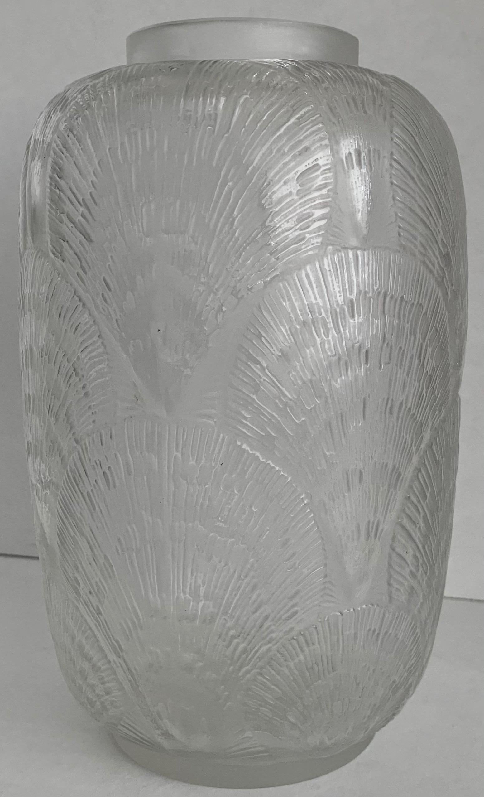 Aesthetic Movement Lalique France Opalescent Coquilles Motif Vase