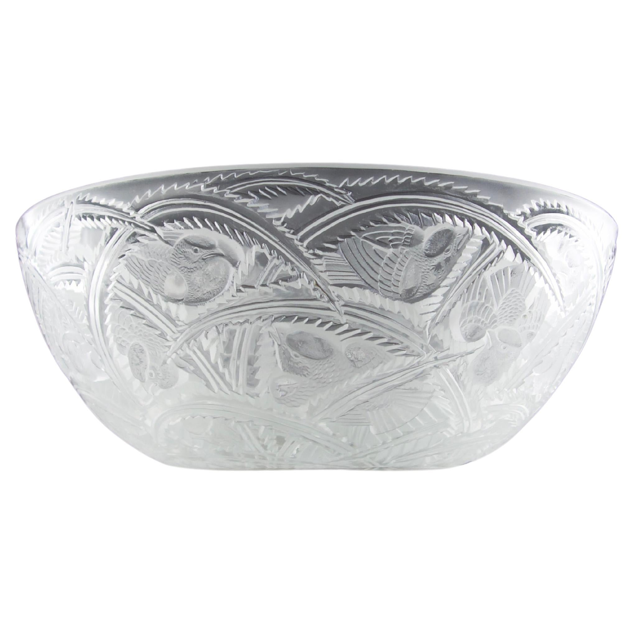 Lalique France, "Finches" Bowl, 1980s For Sale