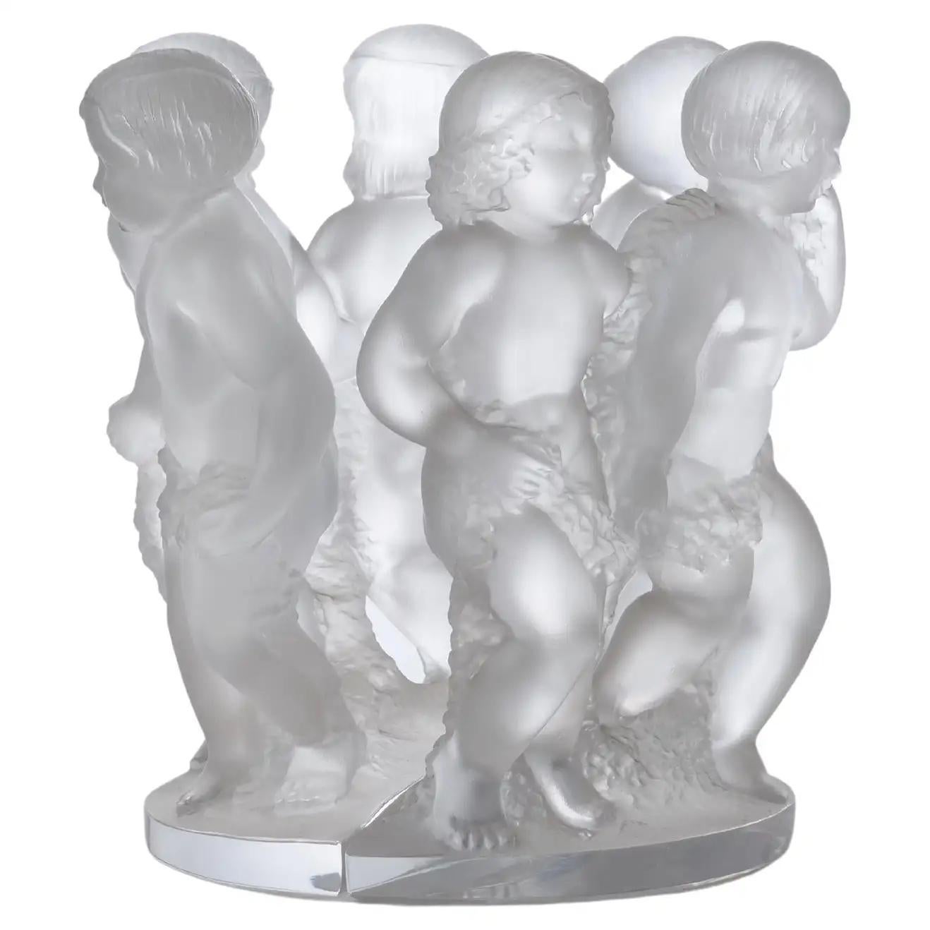 Lalique France Frosted Crystal Six Figural Cherub Group 6
