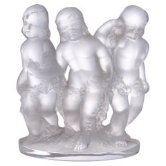 Lalique France Frosted Crystal Six Figural Cherub Group