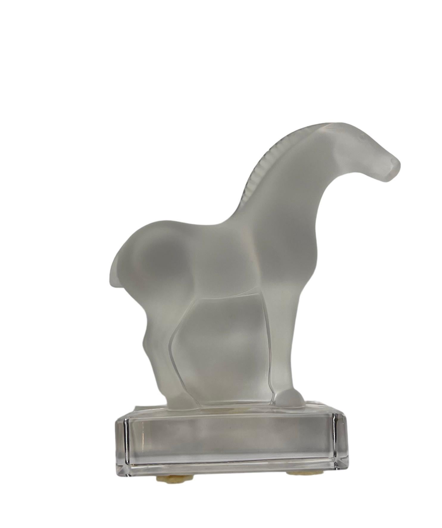 Lalique France Frosted Crystal “Tang” Horse Sculpture  5
