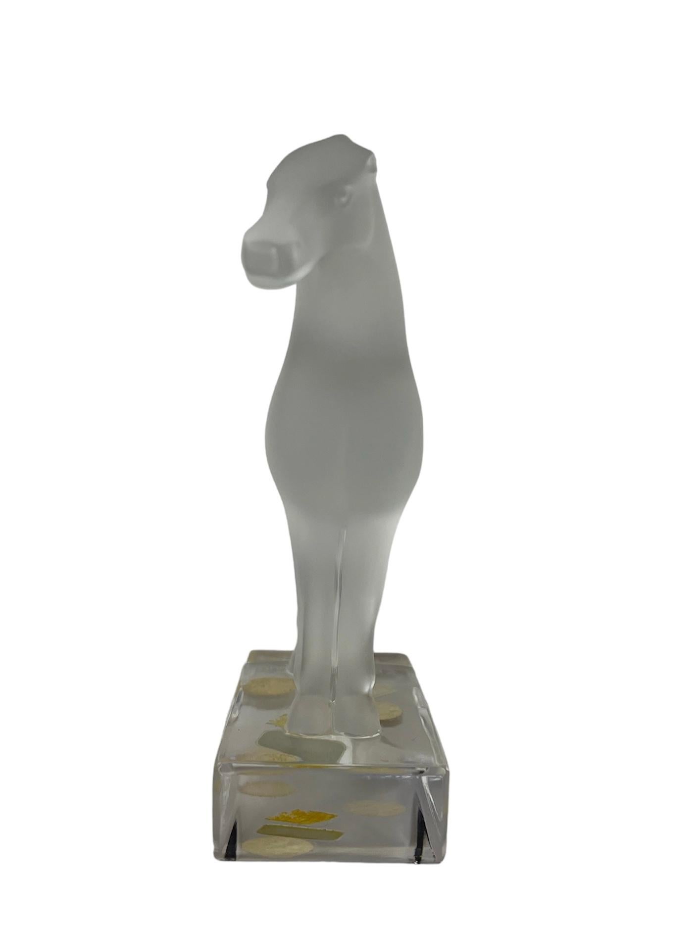 Lalique France Frosted Crystal “Tang” Horse Sculpture  1