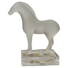 Lalique France Frosted Crystal “Tang” Horse Sculpture 