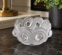 Lalique France "Gao" Ciotola o vide-poche in cristallo smerigliato e trasparente