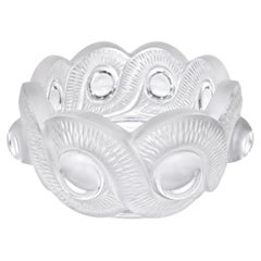 Lalique France "Gao" Ciotola o vide-poche in cristallo smerigliato e trasparente