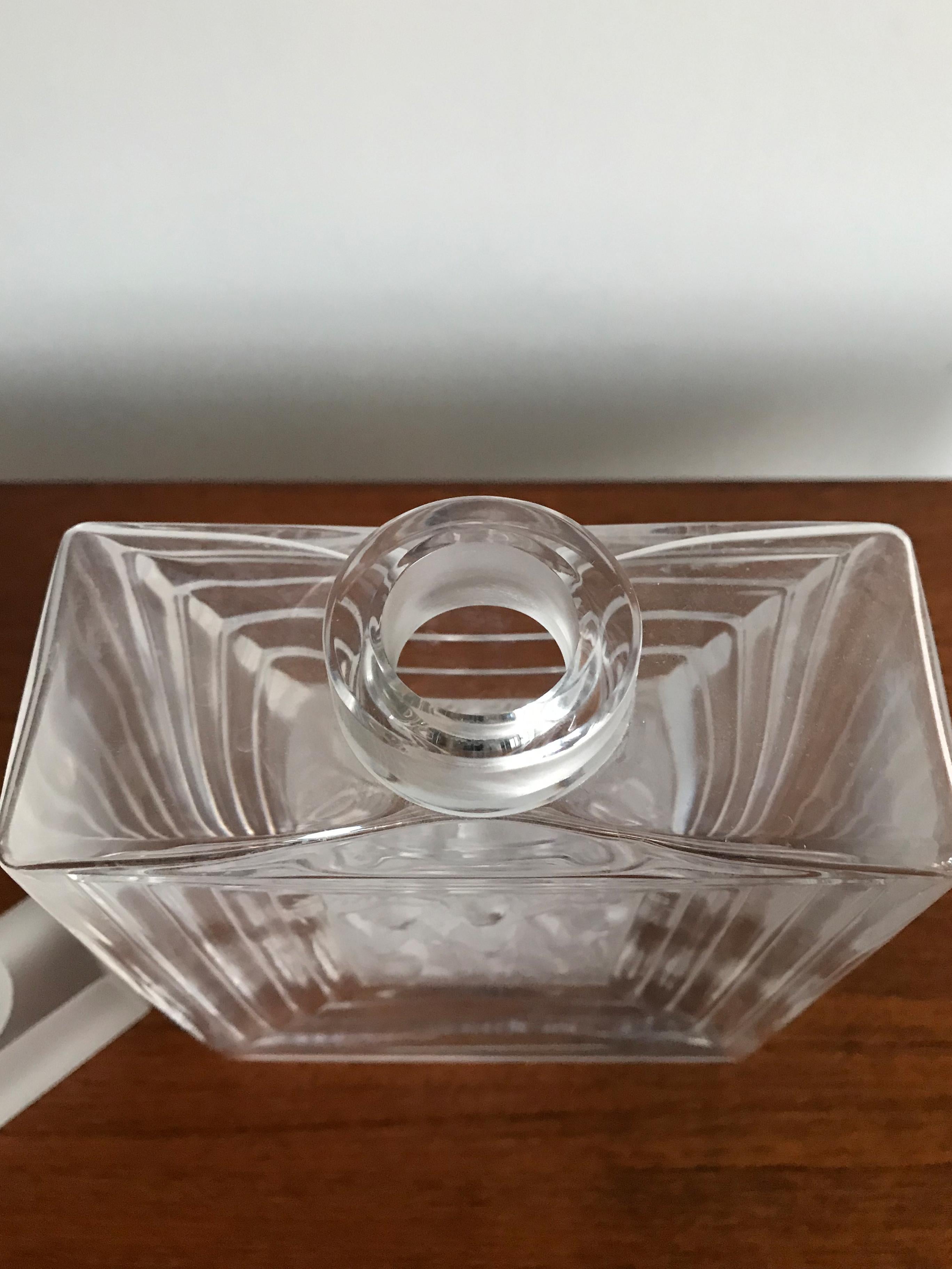 French Lalique France Glass Perfume Bottle, 1970s