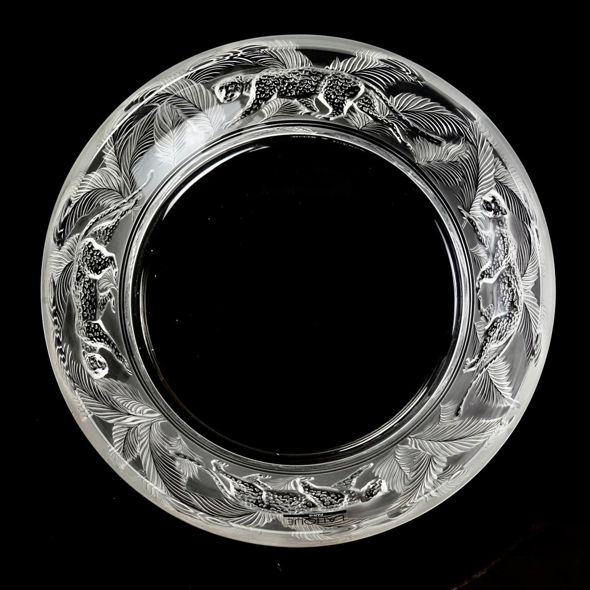 French Lalique France Jungle Bowl in Clear Crystal as New with Tag