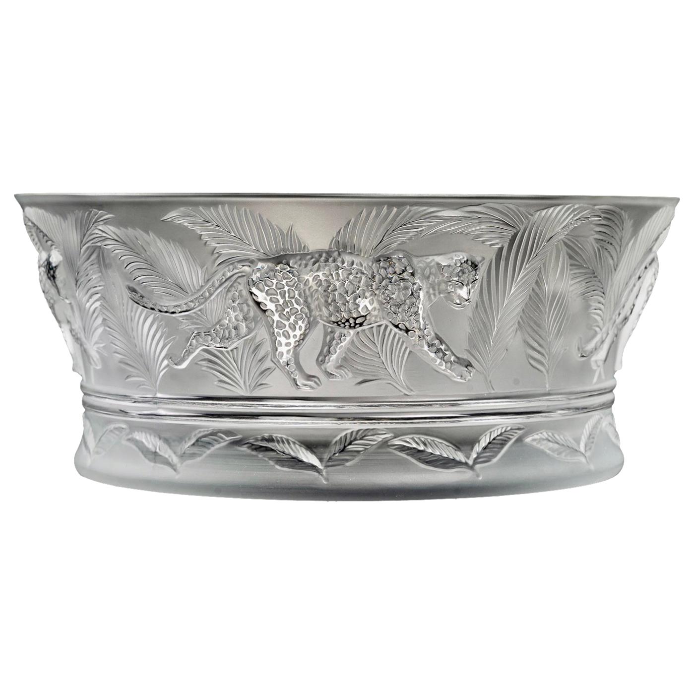 Lalique France Jungle Bowl in Clear Crystal as New with Tag