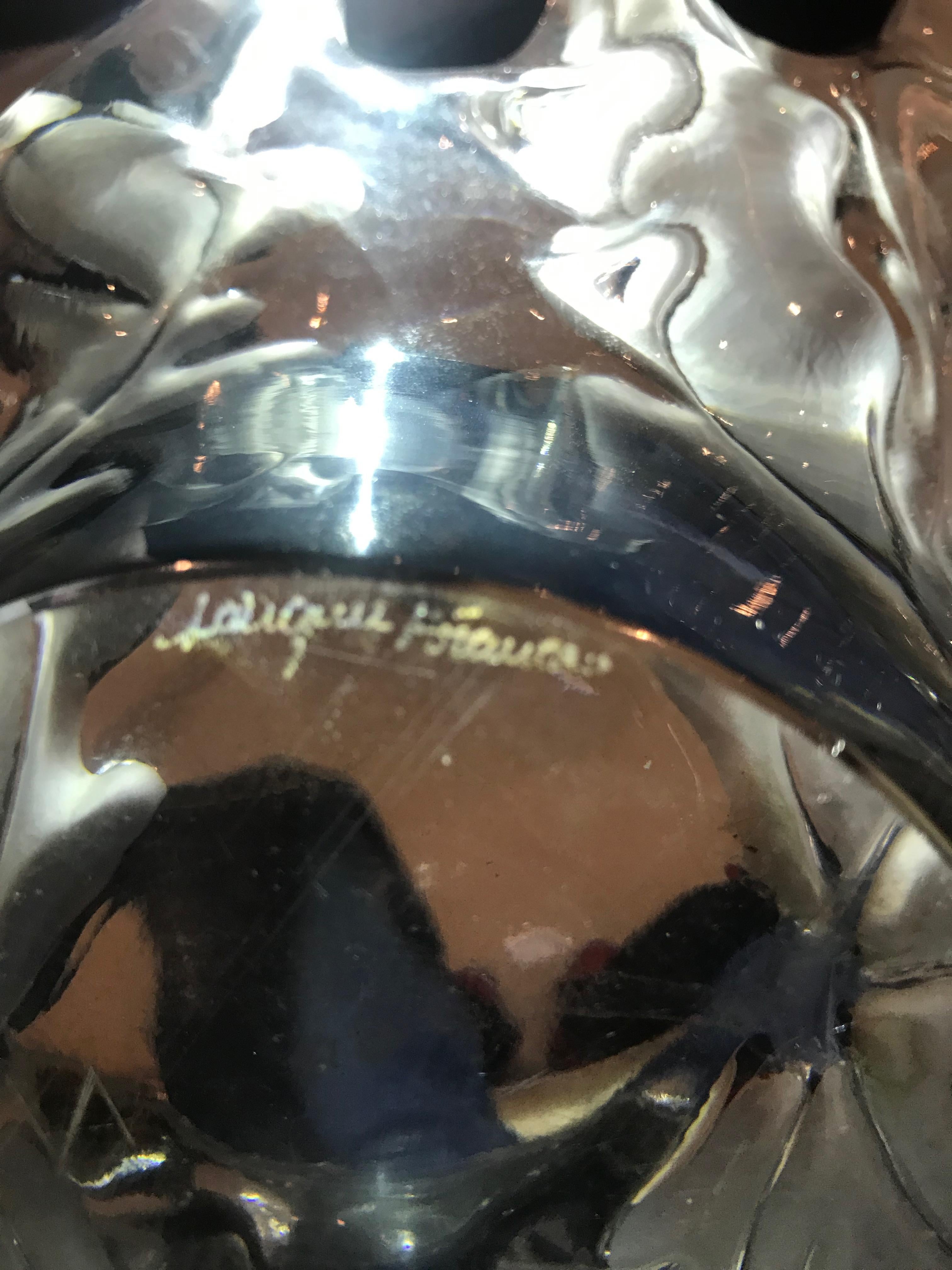 Lalique France Large Champs Elysees Leaf Form Centrepiece Glass Bowl 5