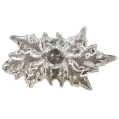 Lalique France Large Champs Elysees Leaf Form Centrepiece Glass Bowl