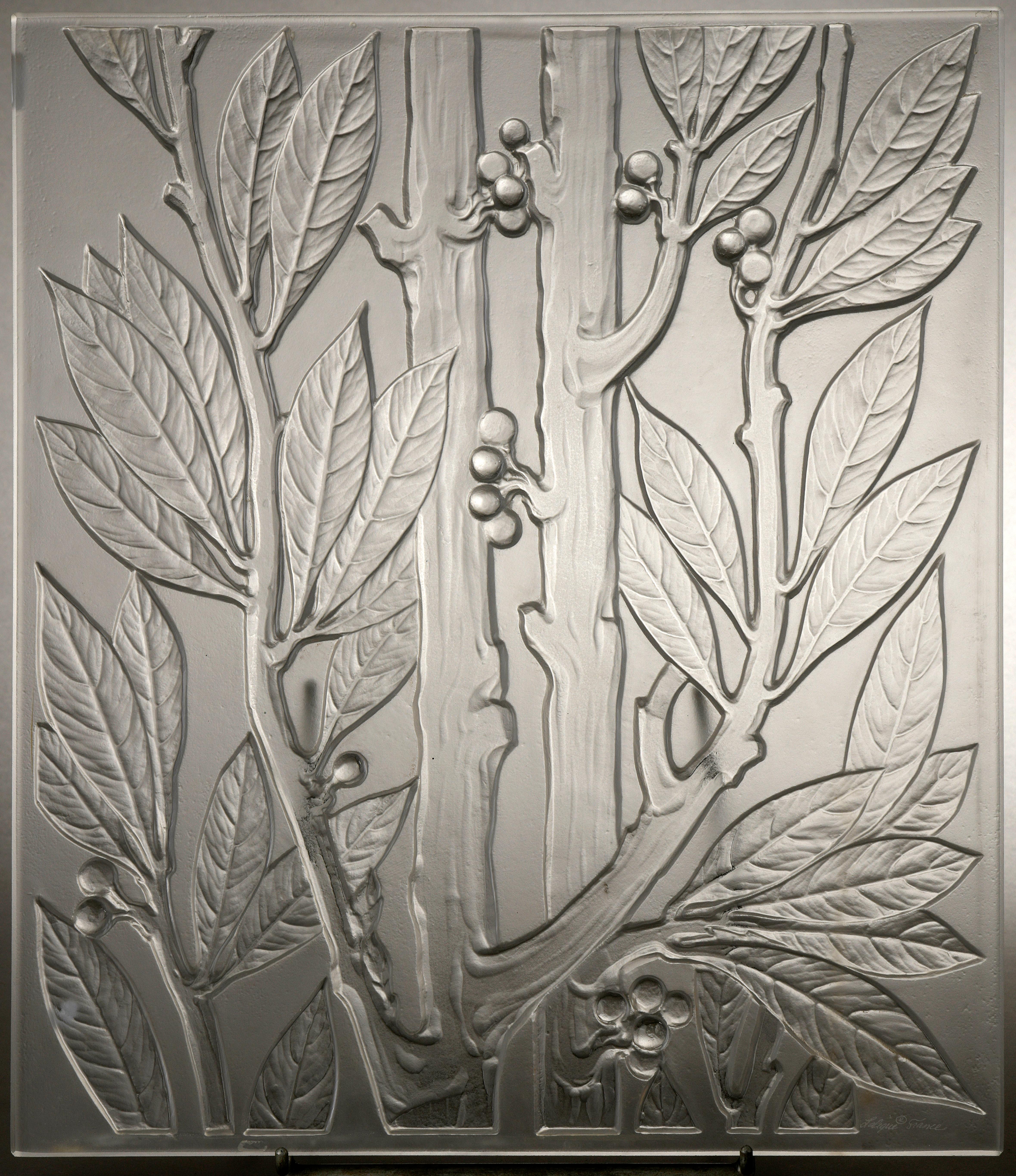 Early 20th Century Lalique France : Lauriers Decorative Panel
