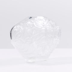 Lalique France Mahe Clair Palm Leaf Vase