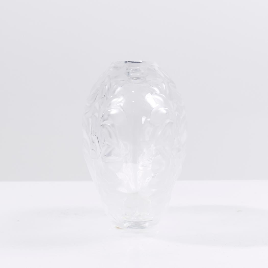 Lalique France Mahe Clair Palm Leaf Vase For Sale 1