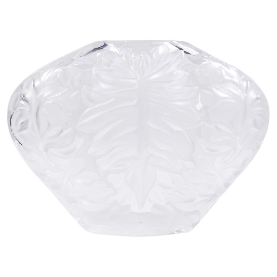 Vase à feuilles de palmier Lalique France Mahe Clair en vente