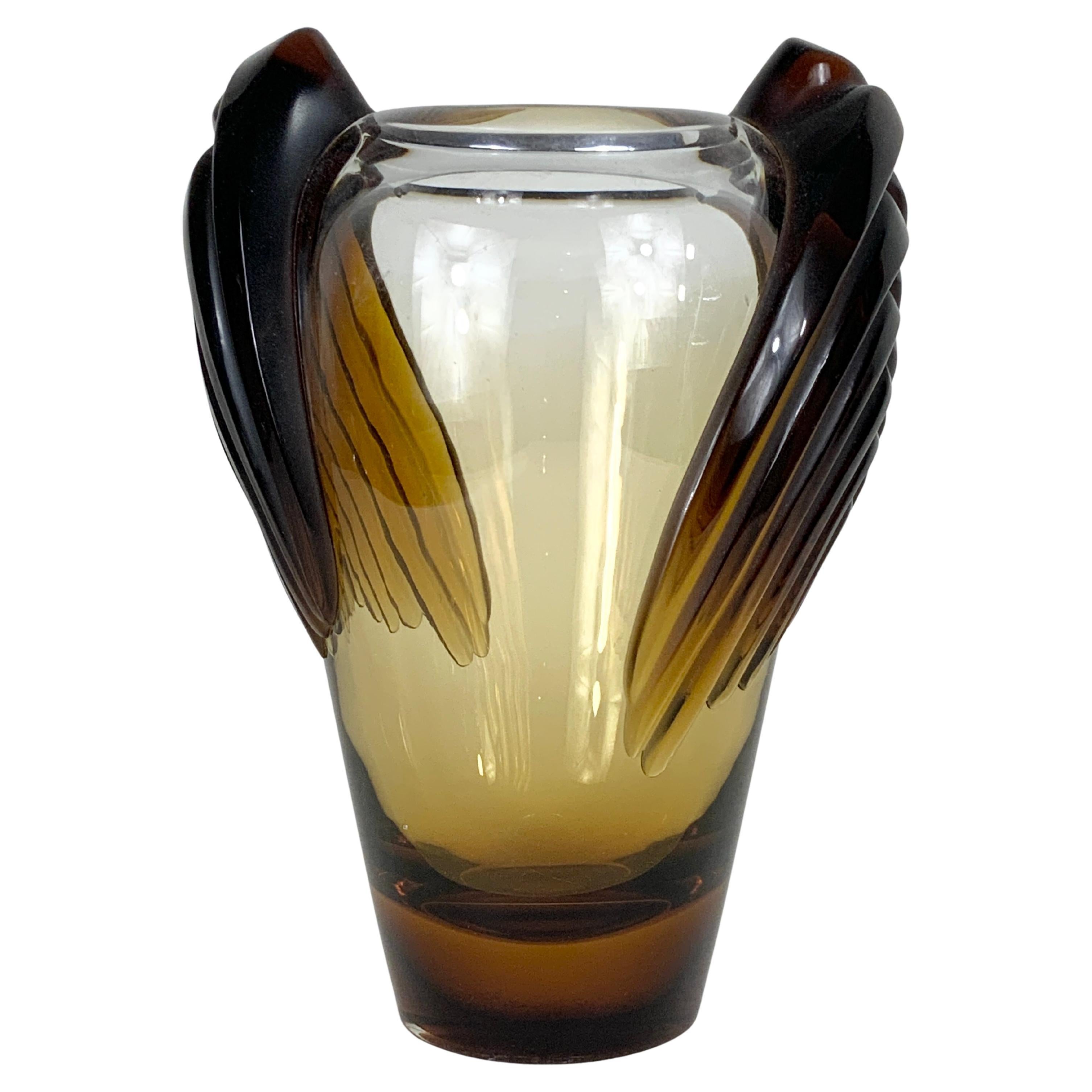 Lalique France “Marrakech” Crystal Vase by Marie-Claude Lalique, 1978